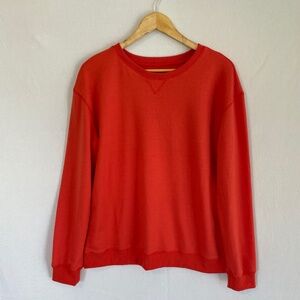Coral Crew Neck Sweatshirt Regular Boxy Fit No Name Brand Cotton Blend Size XL